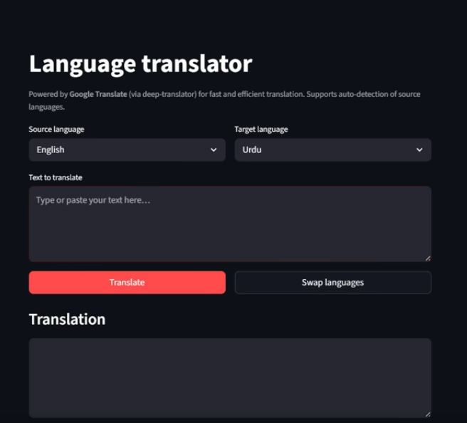 AI-powered Language Translation Tool